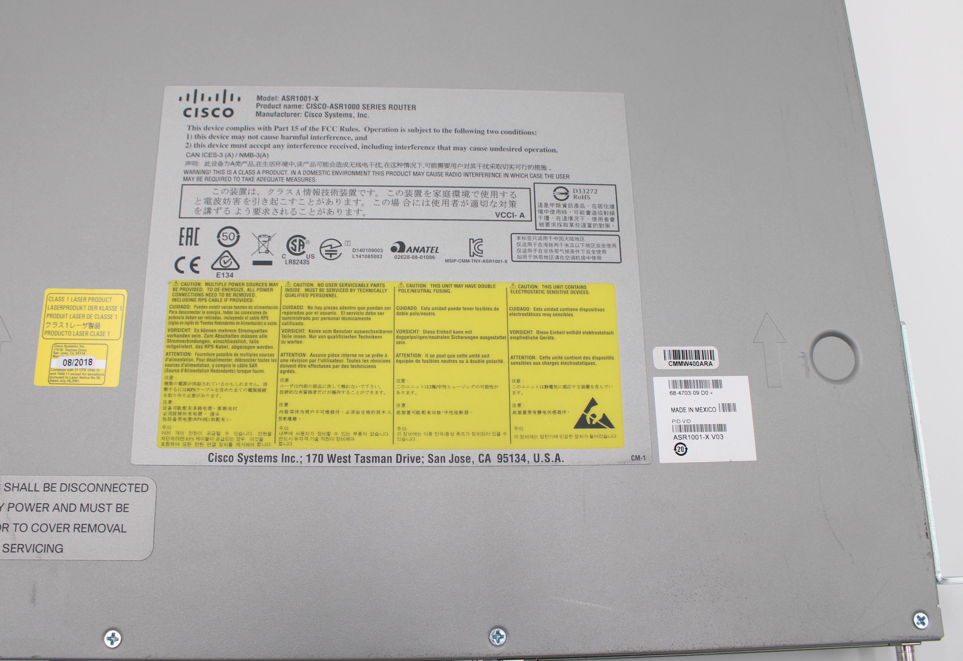 Cisco ASR1000 Series Aggregation Services Router - ASR1001-X V03