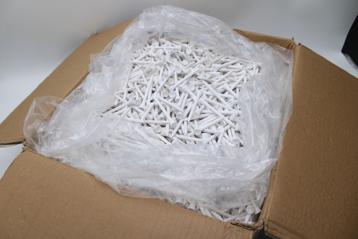 Hardwood Golf Tees 2 3/4"  White (5000 Count) - New