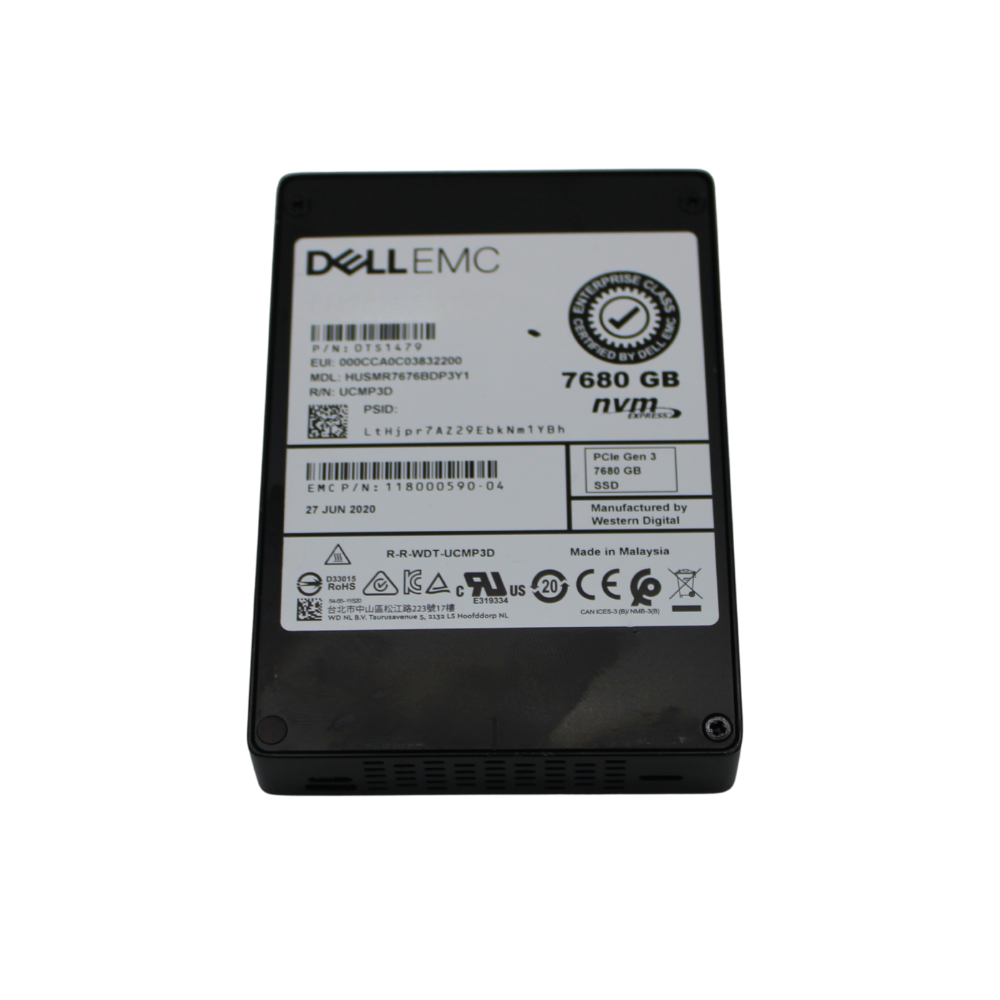 Dell EMC HUSMR7676BDP3Y1 7.68TB PCIe Gen 3 2.5" SSD