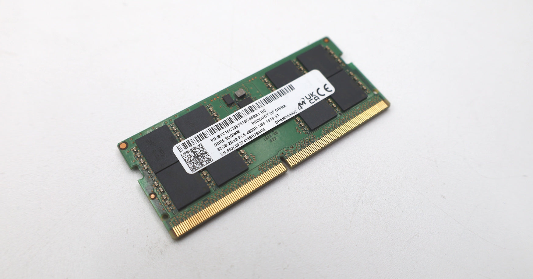 Micron 32GB (1x32GB) DDR5 PC5-4800B SODIMM RAM Laptop Memory MTC16C2085S1SC48BA1
