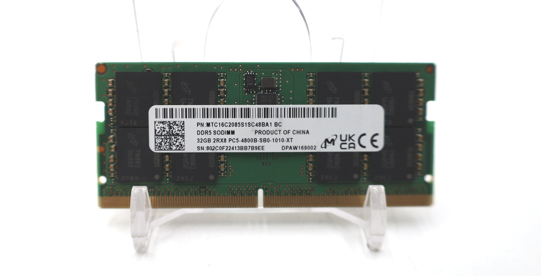 Micron 32GB (1x32GB) DDR5 PC5-4800B SODIMM RAM Laptop Memory MTC16C2085S1SC48BA1
