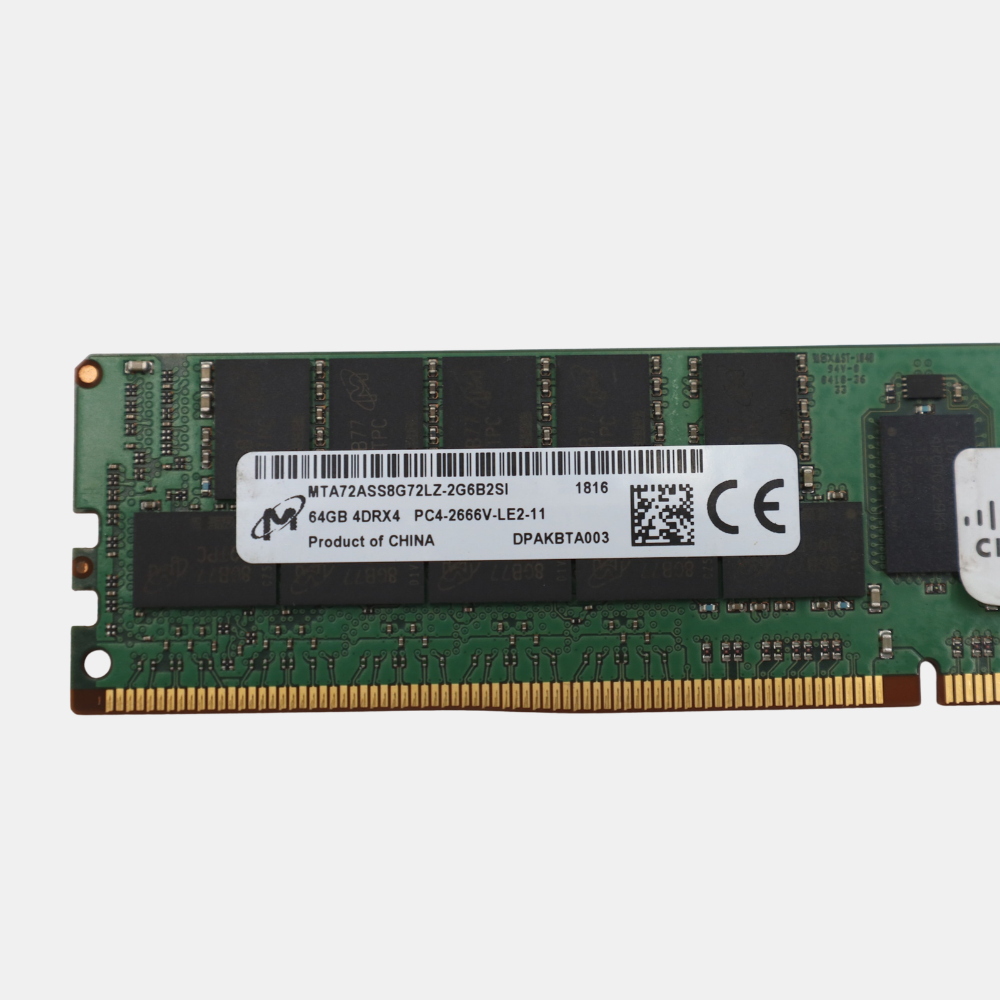 Micron 64GB 4DRX4 PC4-2666V DDR4 MTA72ASS8G72LZ-2G6B2 ECC LRDIMM Server RAM